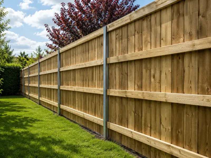 Completed timber garden fencing installation by Green Nature in Cork