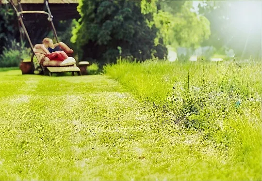 Completed lush green turf grass lawn with secure metal edging by Green Nature in Cork
