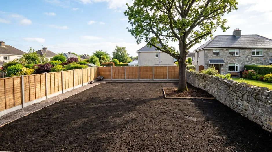 Cleared garden ready for landscaping