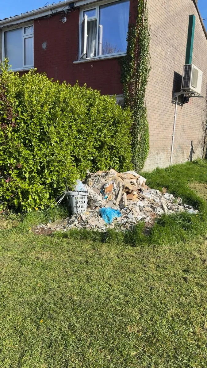 Original overgrown backyard lawn before turf grass sod installation